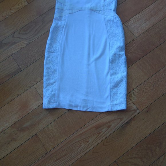 French Connection Lilac Purple Bandage Bodycon Lace Sided Cocktail Dress Size 0 - Picture 3 of 14